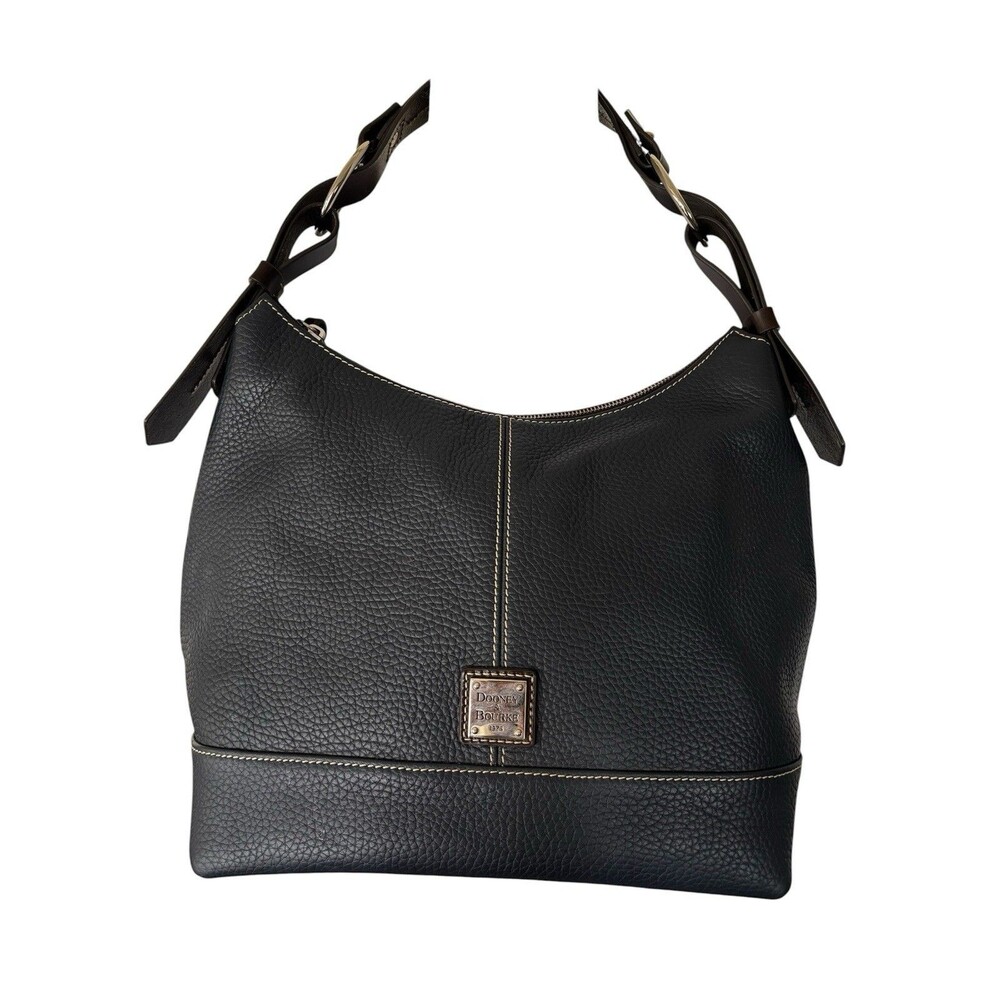 Dooney & Bourke Gracie Pebbled Leather Hobo Shoulder Bag Purse Midnight  Blue
